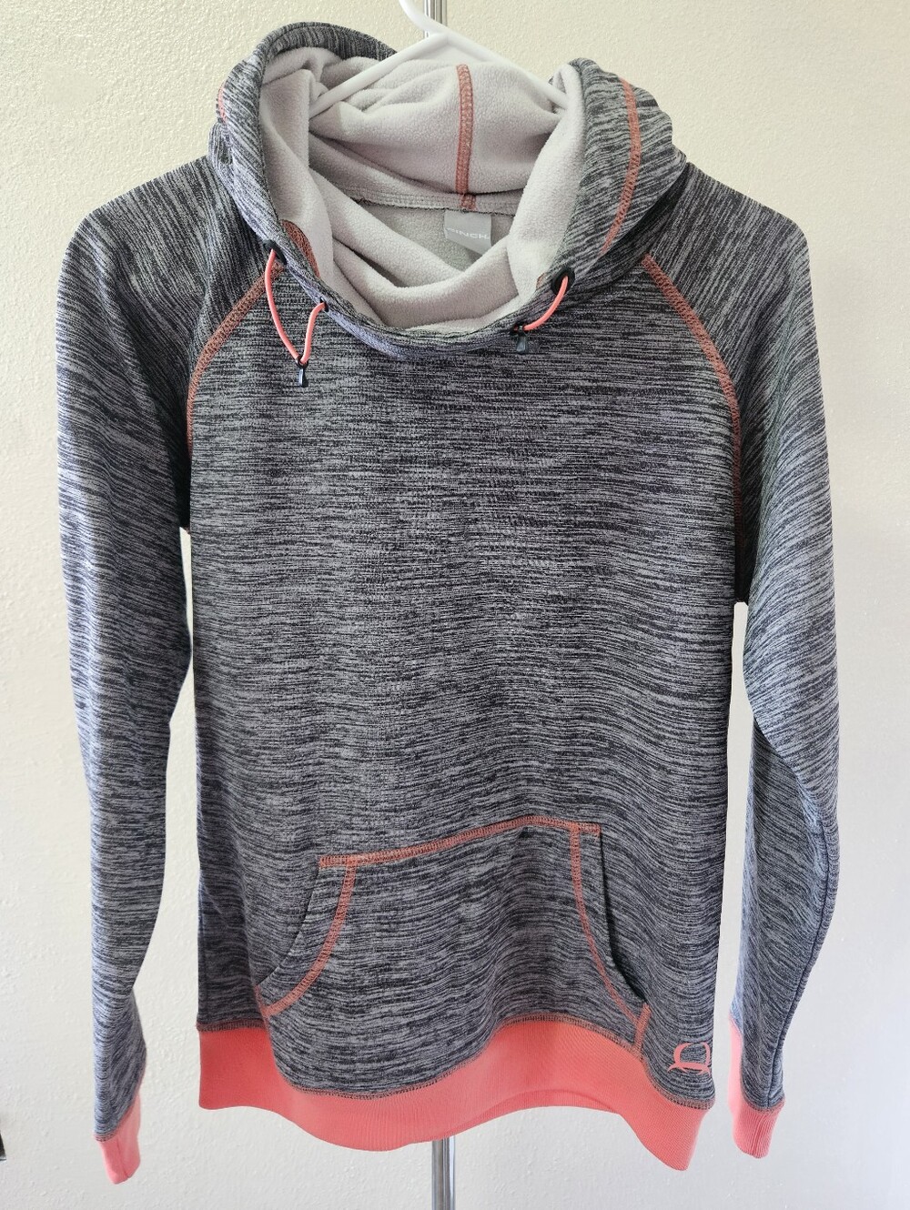 Cinch Cowl Neck Pullover Drawstring Hoodie Women Size Medium